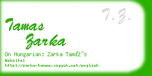 tamas zarka business card